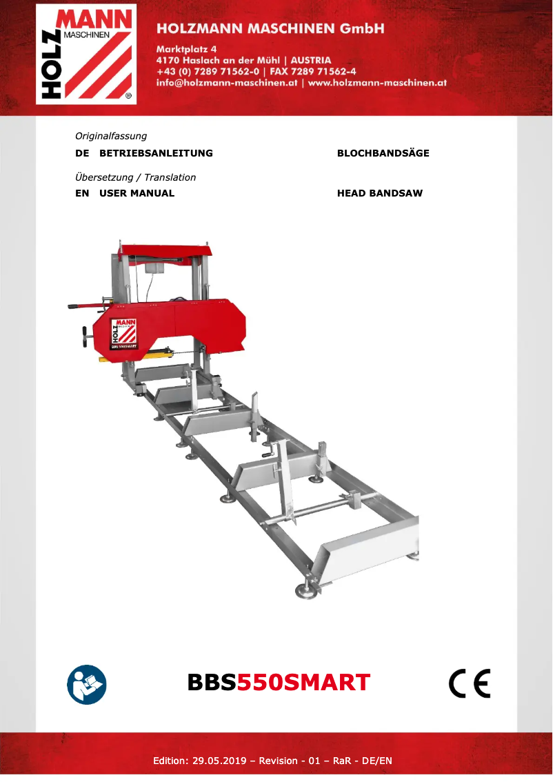 Page 1 de la notice Manuel utilisateur Holzmann BBS550SMART
