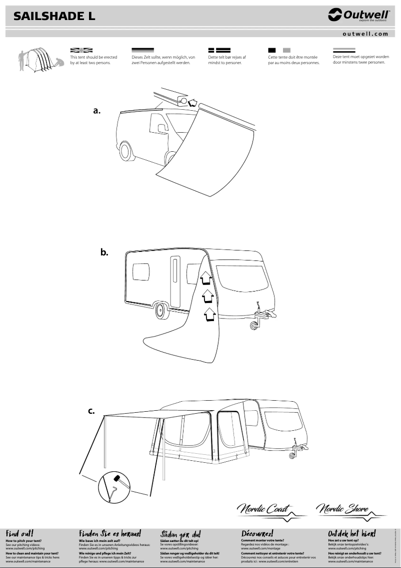 Page 1 de la notice Manuel utilisateur Outwell Sailshade L