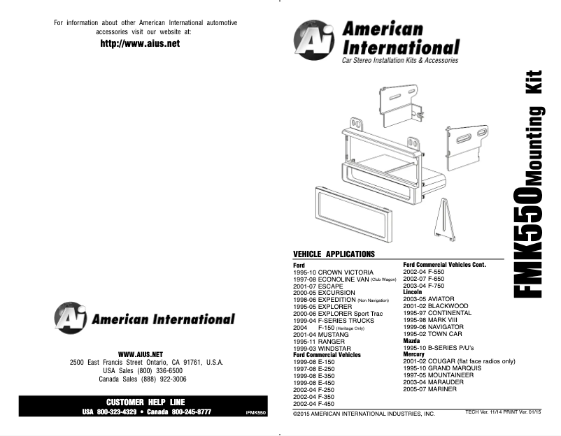 Page 1 de la notice Manuel utilisateur American International FMK550