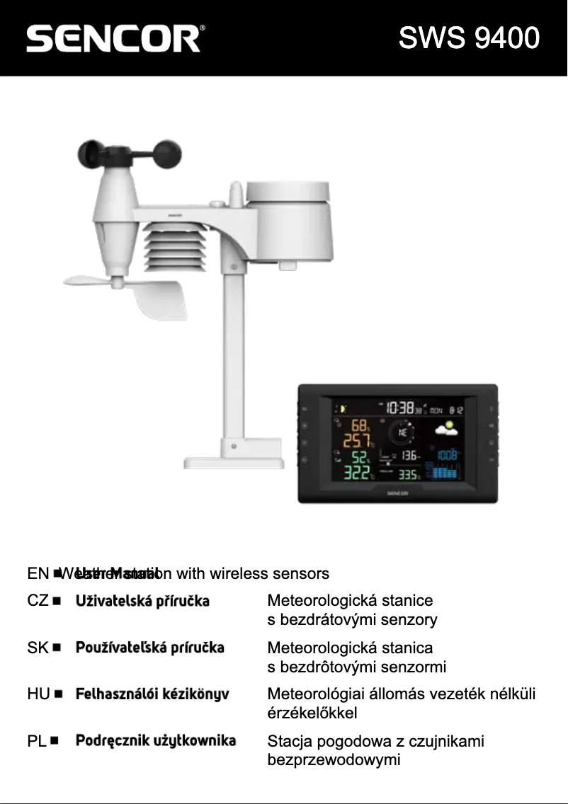 Image de la première page du manuel de l'appareil SWS 9400