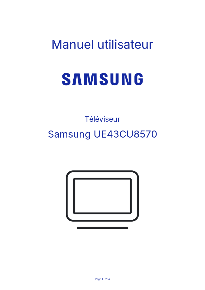 Page n°1 - Manuel utilisateur Samsung UE43CU8570