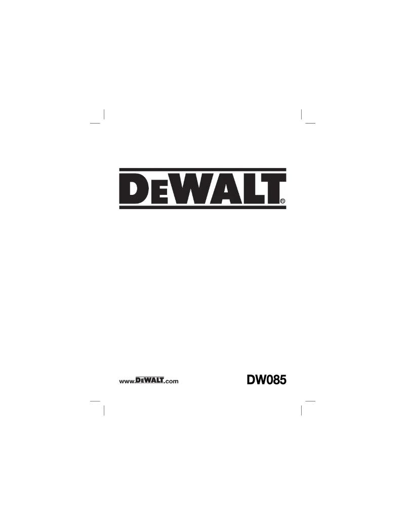 Page 1 de la notice Manuel utilisateur DeWalt DW085