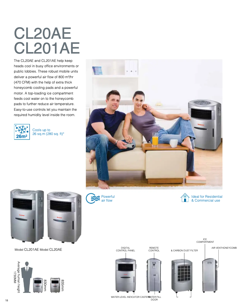 Page 1 de la notice Fiche technique Honeywell CL201AE