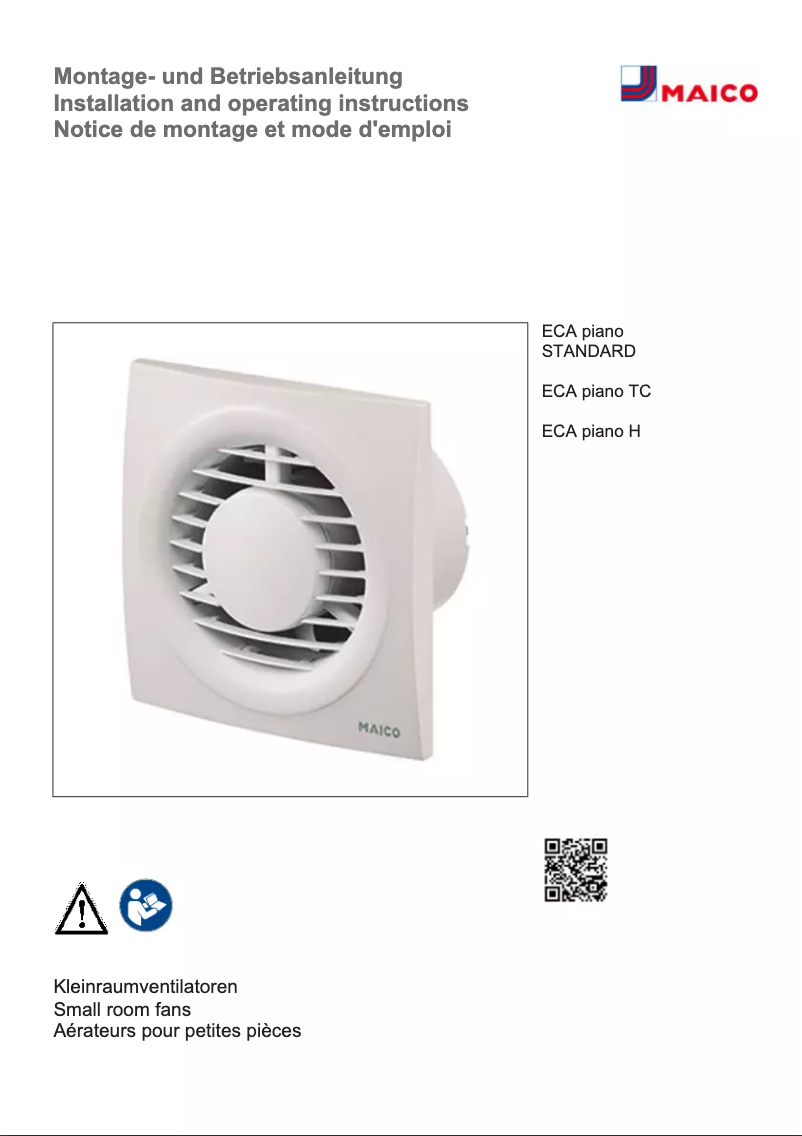 Page n°1 - Manuel utilisateur Maico ECA piano Standard