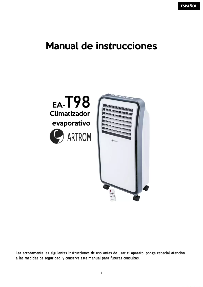 Page n°1 - Manuel utilisateur Artrom EA-T98