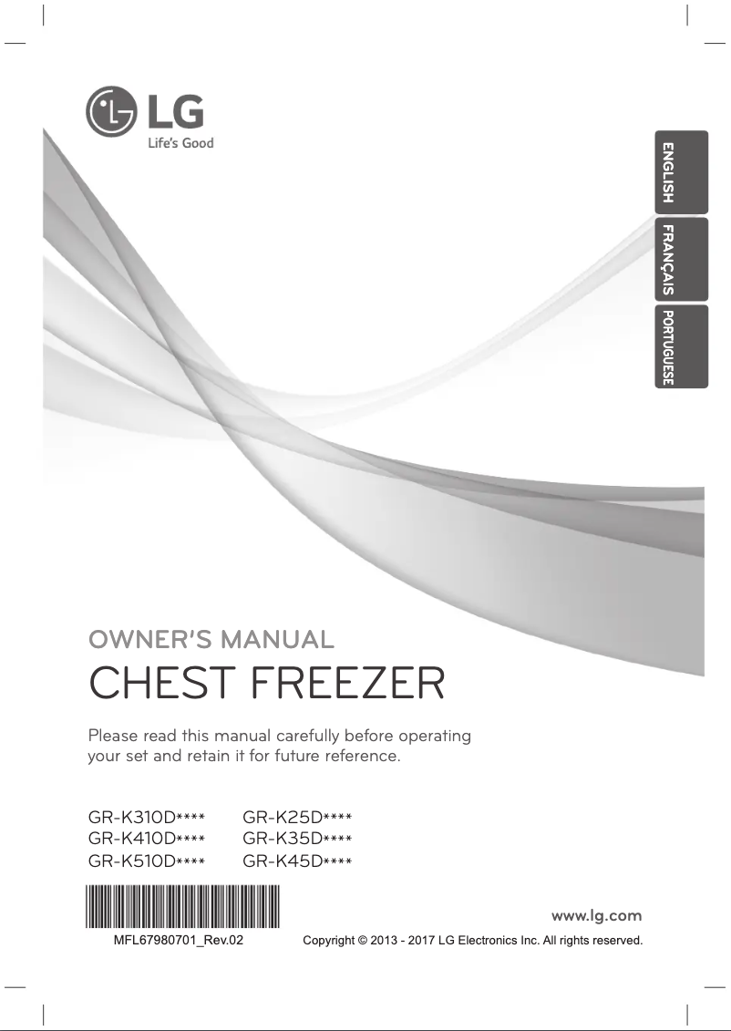 Page 1 de la notice Manuel utilisateur LG GR-K25DSQC