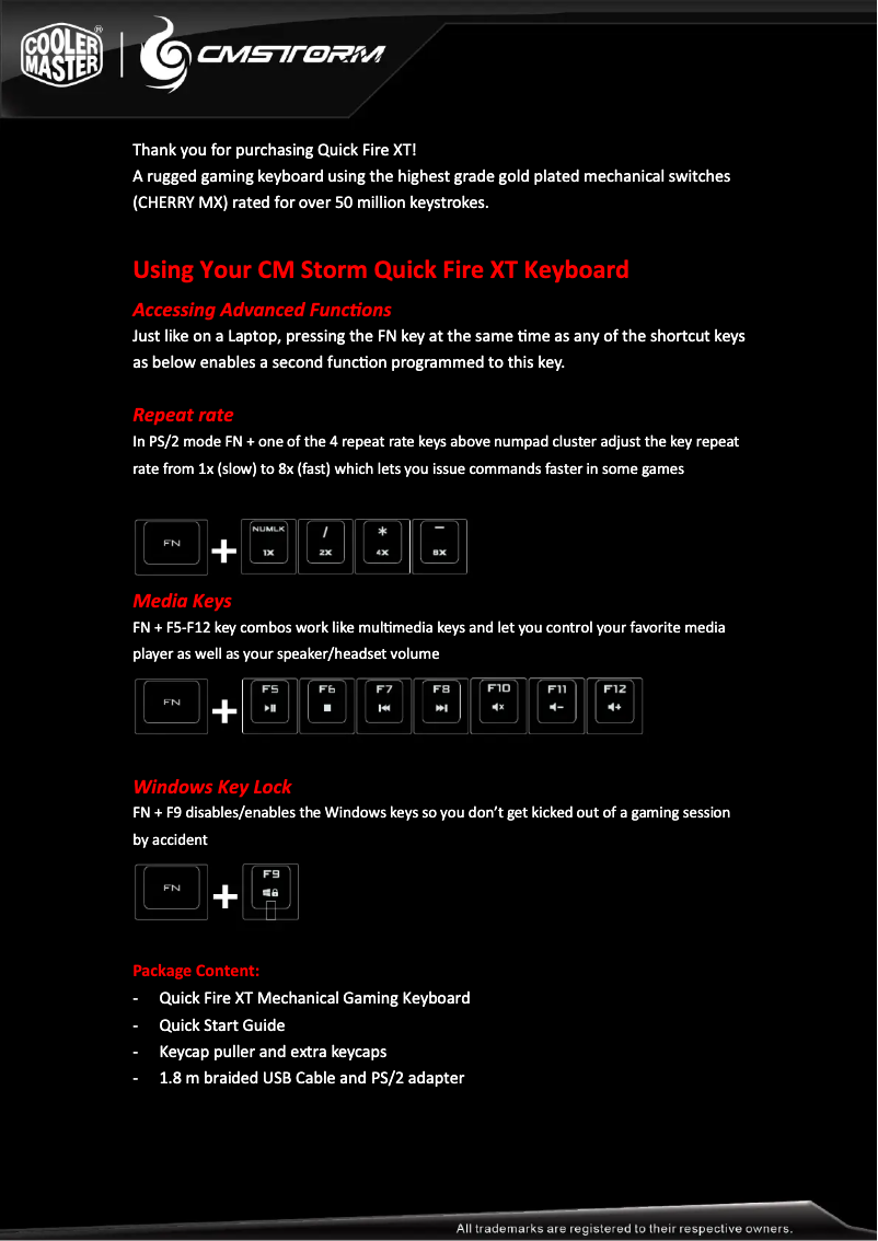 Página 1 del manual Manual de usuario CM Storm Quick Fire XT