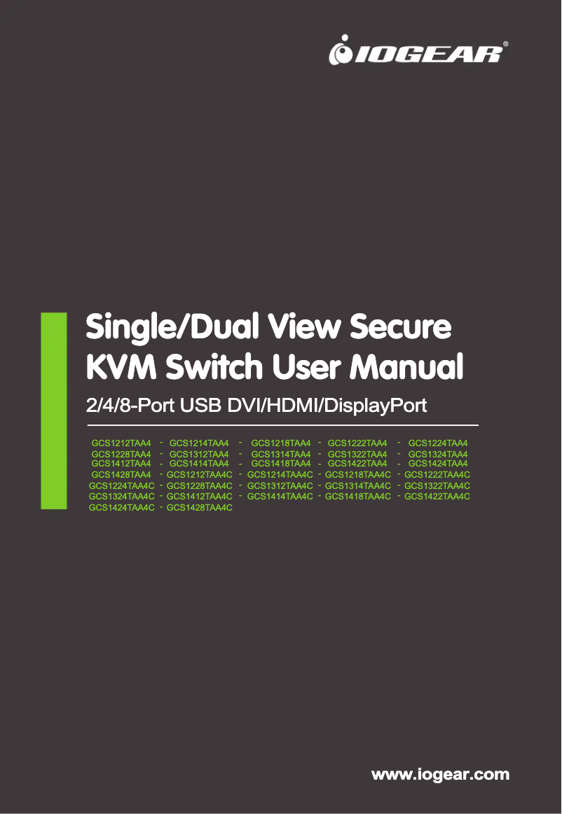 Page n°1 - Manuel utilisateur iogear GCS1322