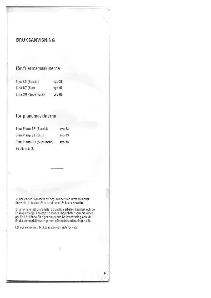 Image de la première page du manuel de l'appareil Plana Star 43