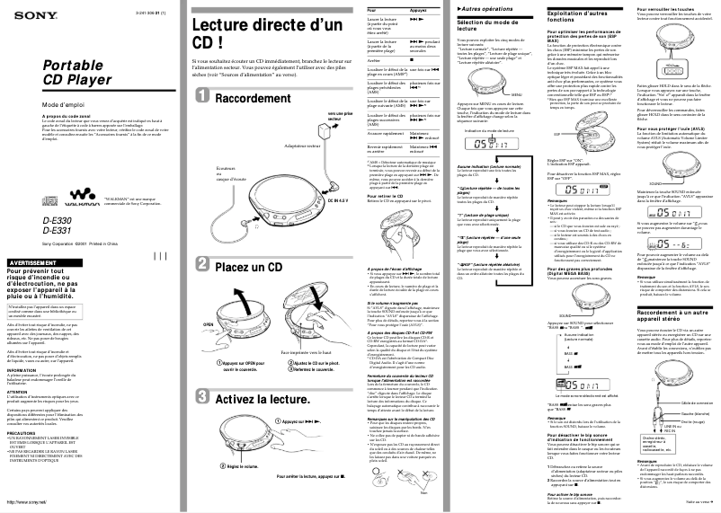 Image de la première page du manuel de l'appareil D-E331