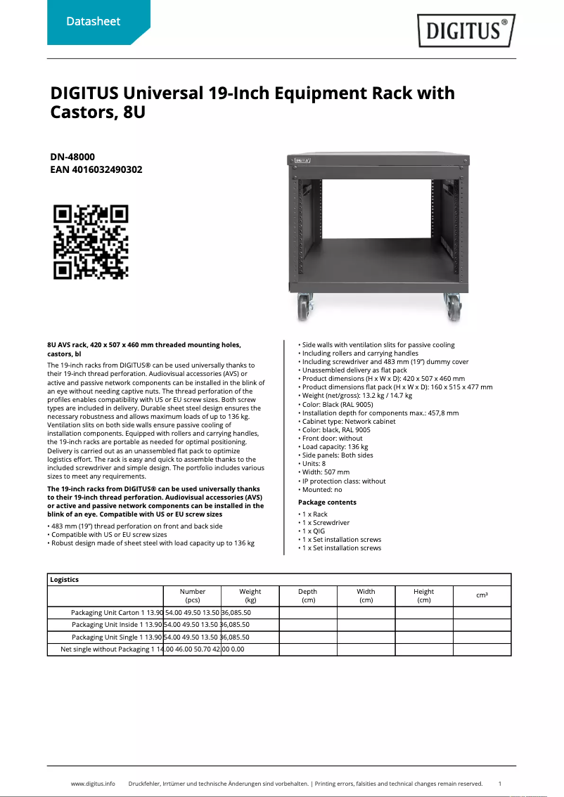 Imagen de la primera página del manual del dispositivo DN-48000