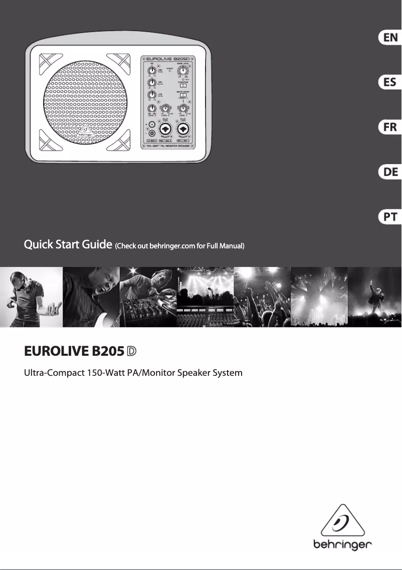 Page 1 de la notice Manuel utilisateur Behringer Eurolive B205D