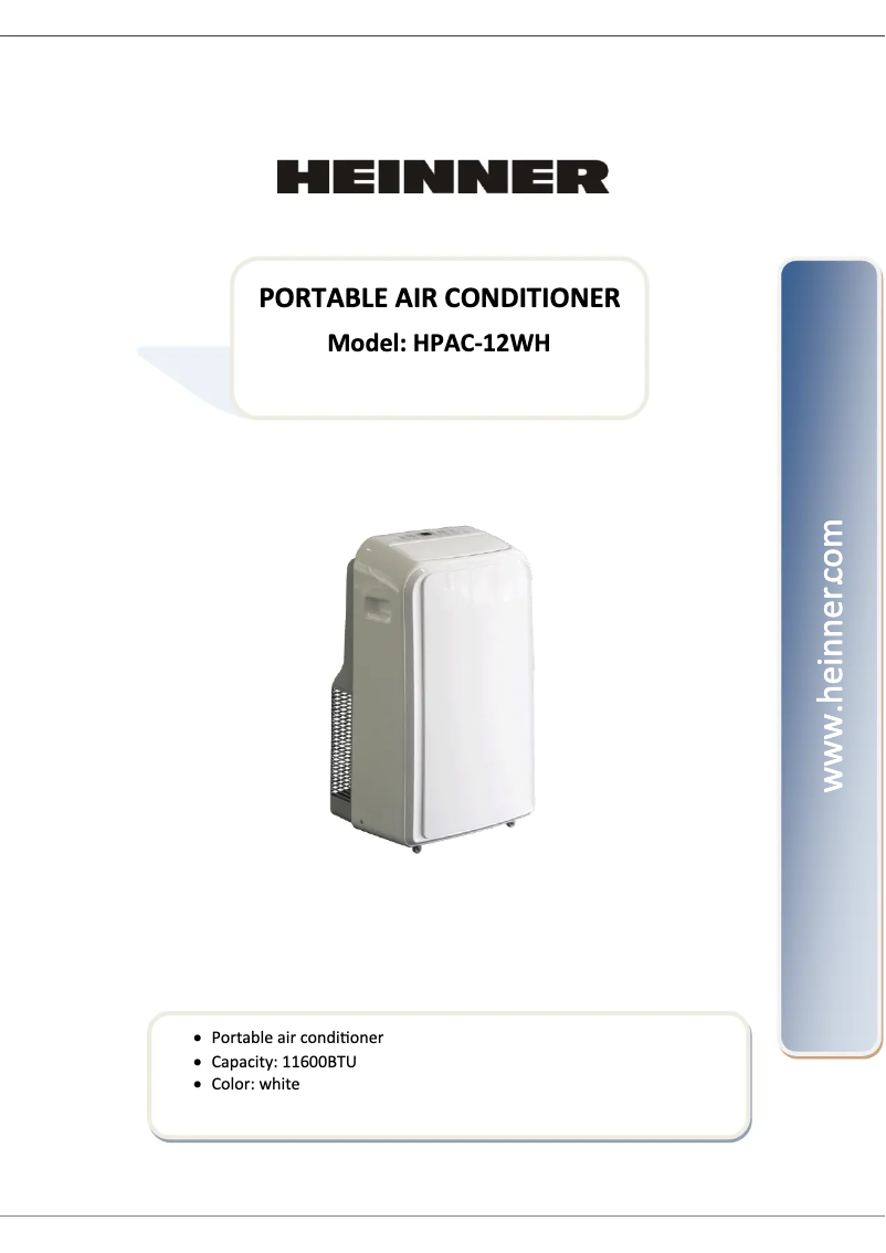 Page 1 de la notice Manuel utilisateur Heinner HPAC-12WH