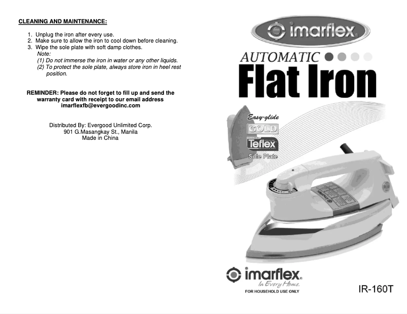 Page n°1 - Manuel utilisateur Imarflex IR-160T