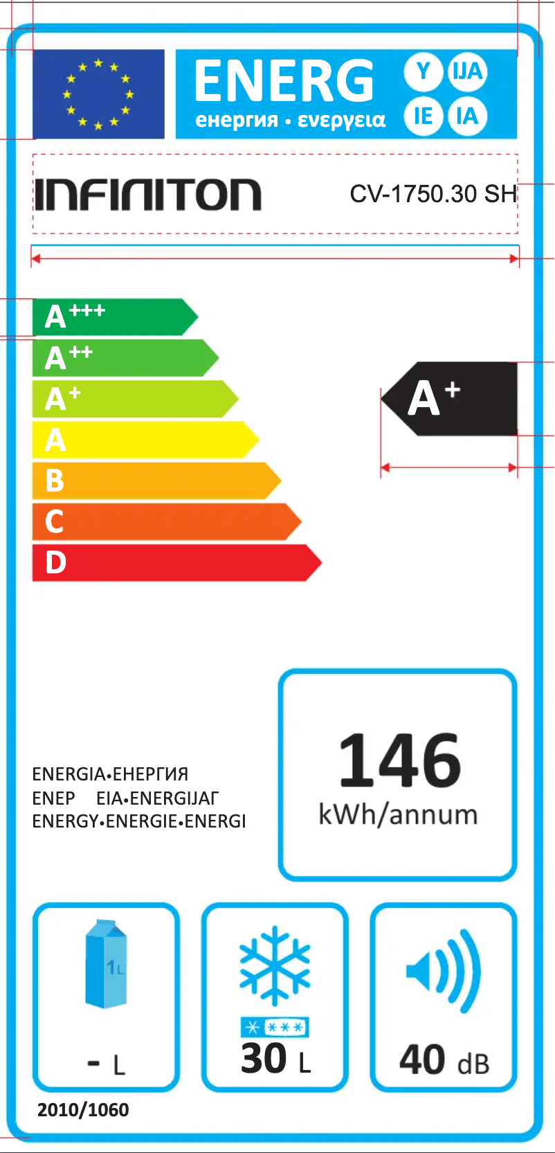 Page n°1 - Label énergétique Infiniton CV-1750.30 SH