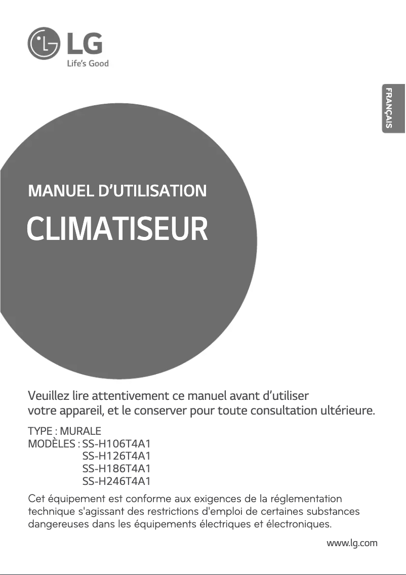 Page n°1 - Manuel utilisateur LG SS-UH186T4A1