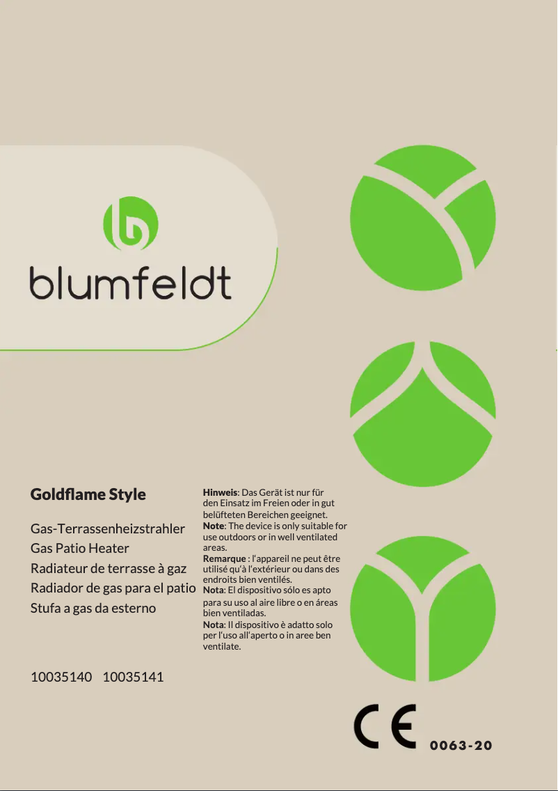 Page 1 de la notice Manuel utilisateur Blumfeldt Goldflame Style