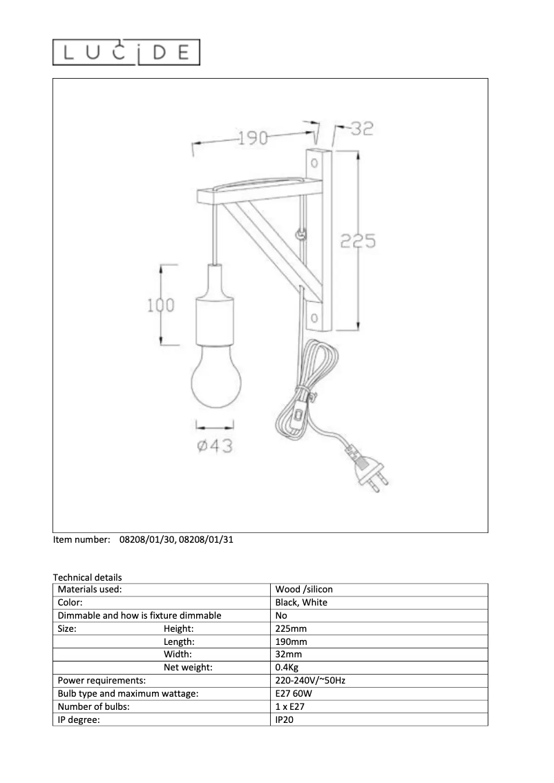 Image de la première page du manuel de l'appareil Fixor Wall