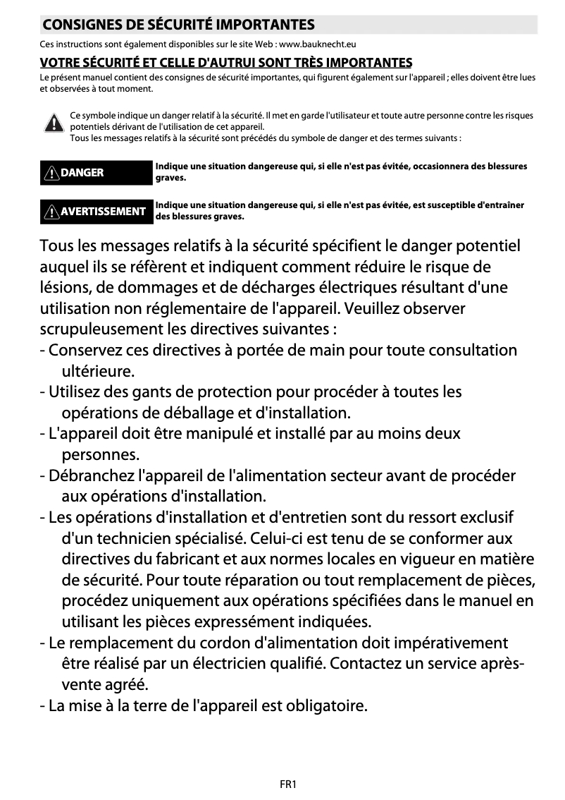 Image de la première page du manuel de l'appareil BMVE 8100