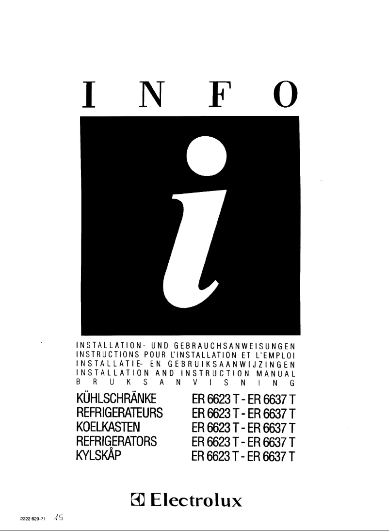 Page 1 de la notice Manuel utilisateur Electrolux ER 6637 T