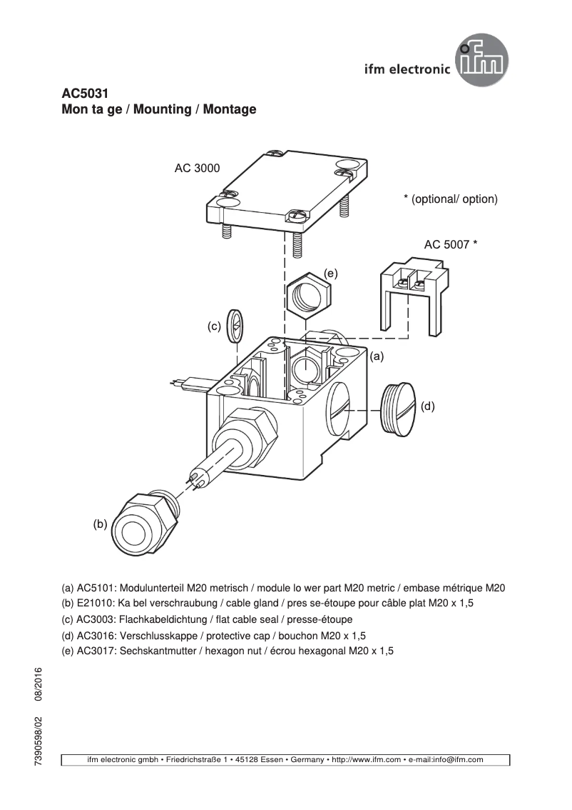 Page n°1 - Manuel utilisateur IFM AC5031
