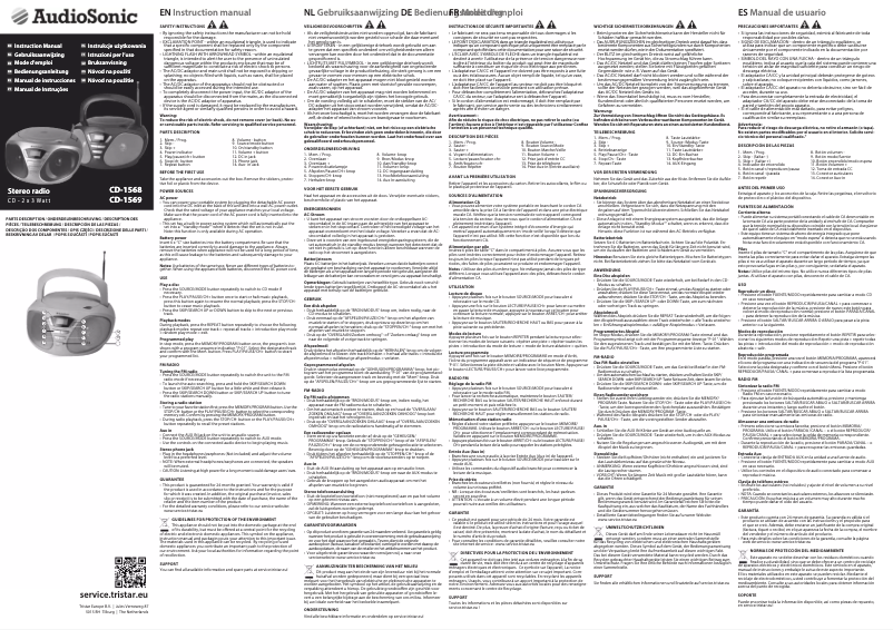 Page 1 de la notice Manuel utilisateur TriStar CD-1569