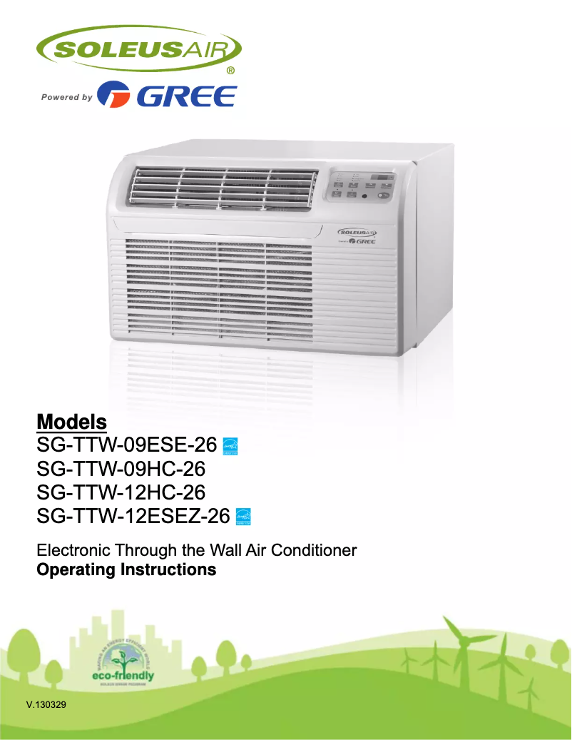 Page 1 de la notice Manuel utilisateur SoleusAir SG-TTW-09HC-26