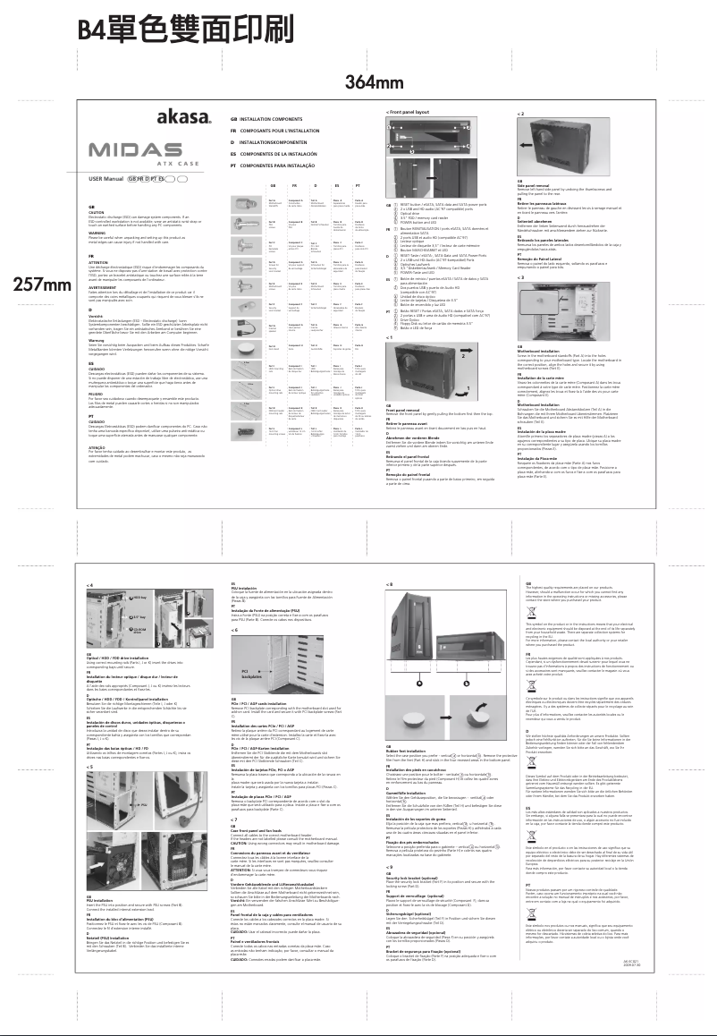 Page n°1 - Manuel utilisateur Akasa Midas