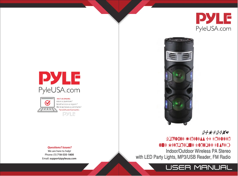 Page 1 de la notice Manuel utilisateur Pyle PBMSPG82