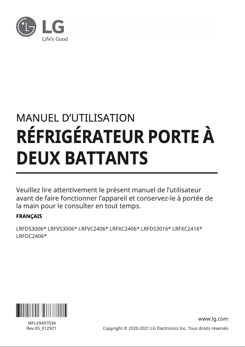 Página 1 del manual Manual de usuario LG LRFDS3016M