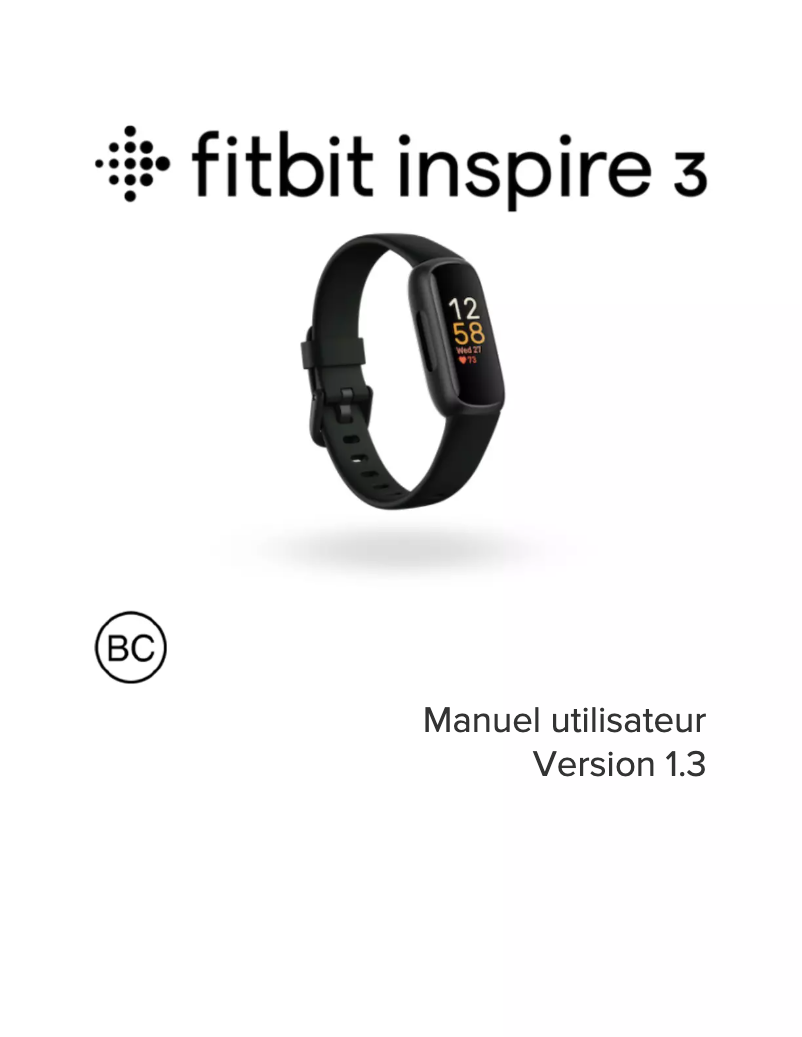 Page 1 de la notice Manuel utilisateur Fitbit Inspire 3