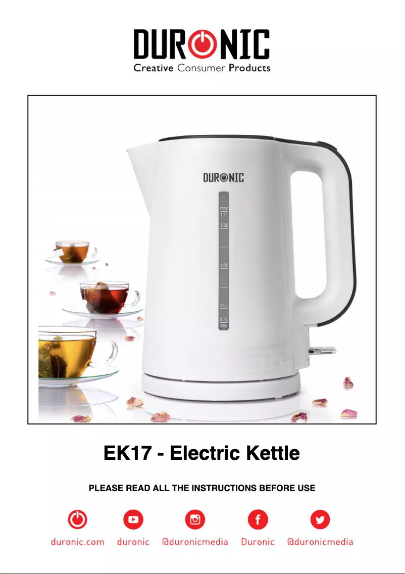Page 1 de la notice Manuel utilisateur Duronic EK17