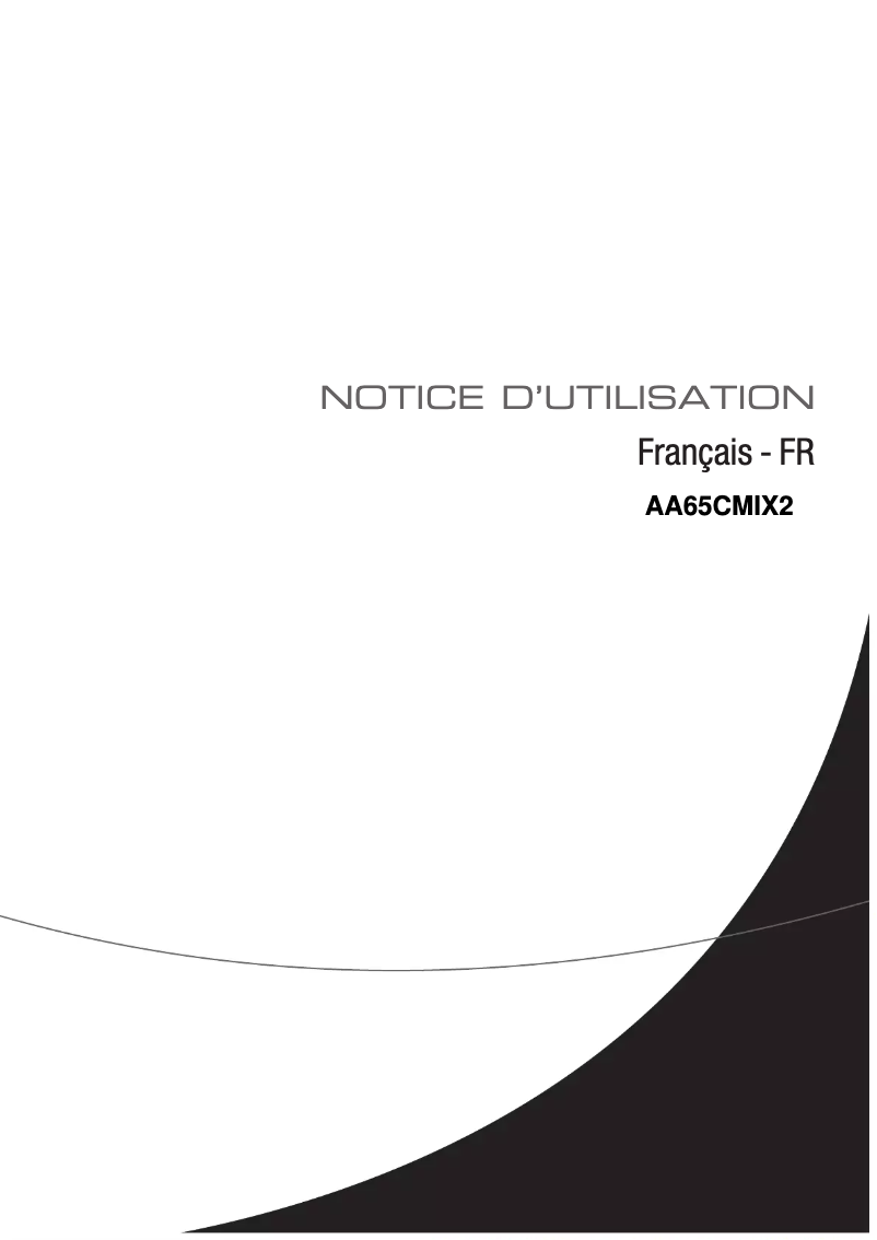 Page 1 de la notice Manuel utilisateur Airlux AA65CMIX2