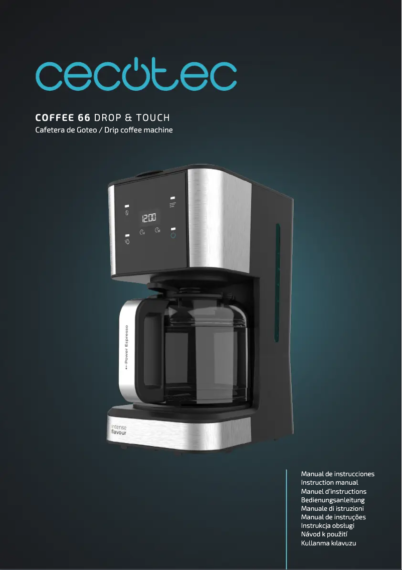 Page 1 de la notice Manuel utilisateur Cecotec Coffee 66 Drop & Touch