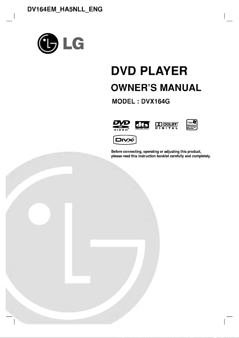 Image de la première page du manuel de l'appareil DVX164G