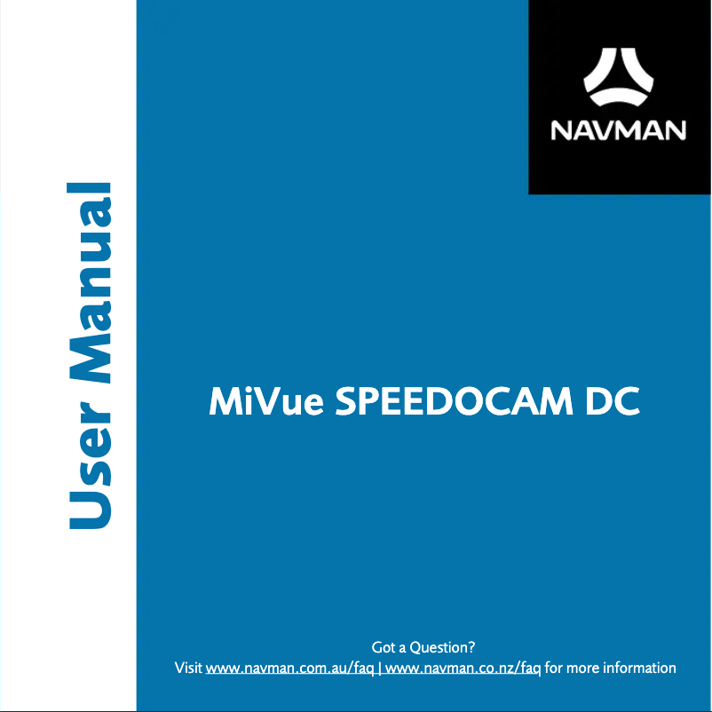 Image de la première page du manuel de l'appareil MiVue Speedocam DC