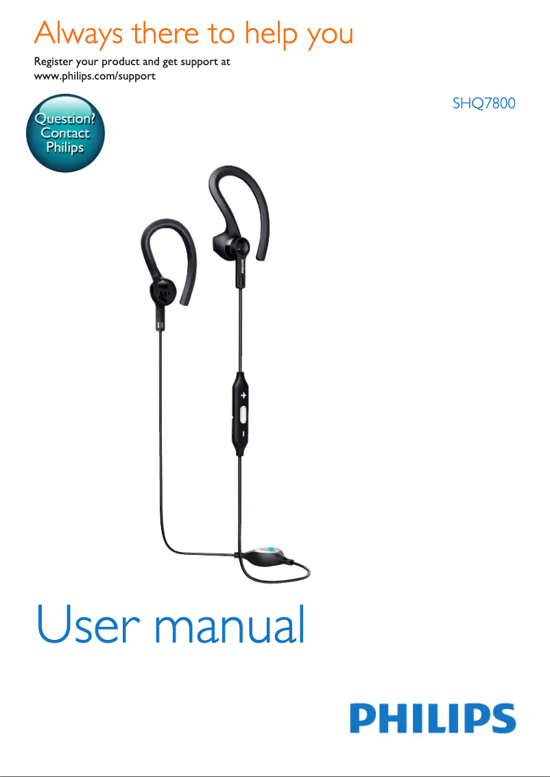 Page 1 de la notice Manuel utilisateur Philips SHQ7800