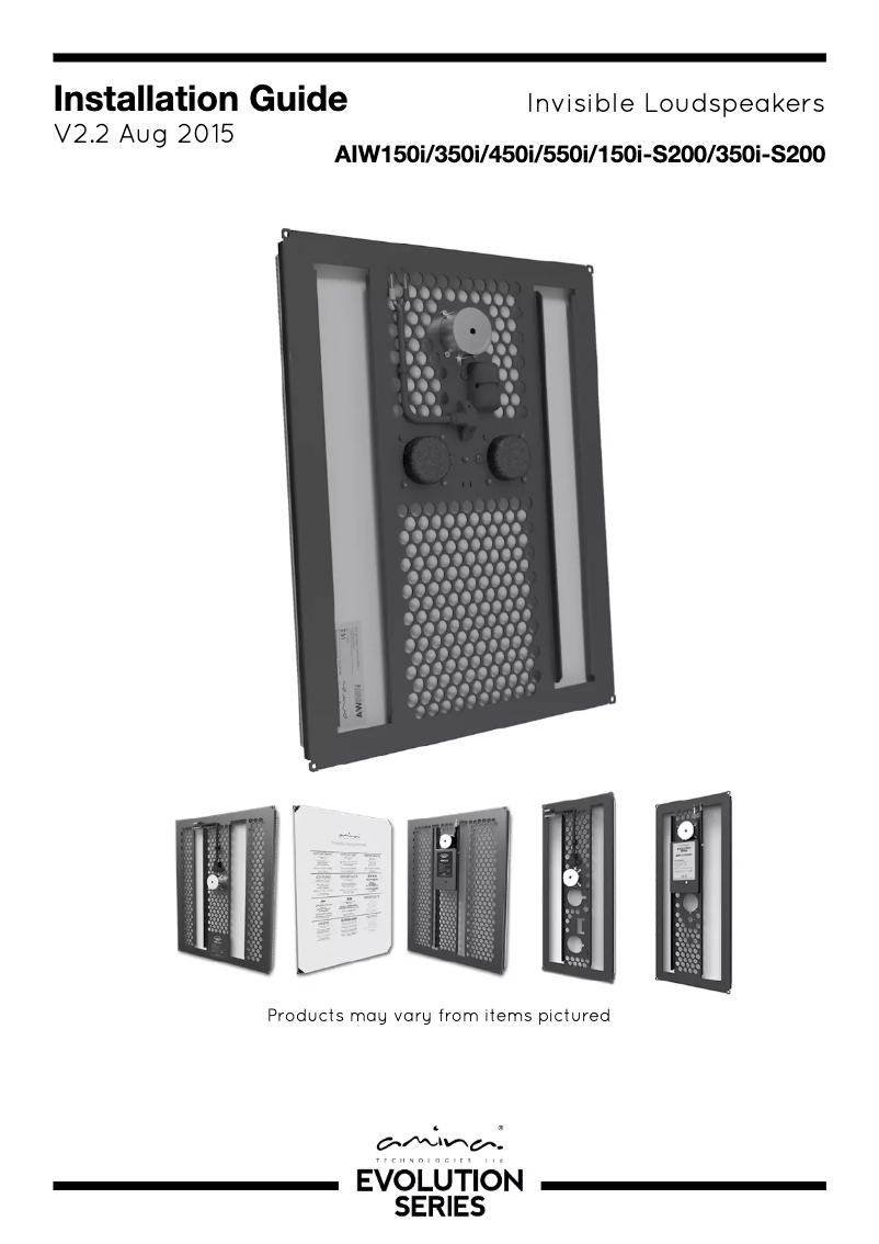 Image de la première page du manuel de l'appareil Evolution AIW550iN loudspeaker