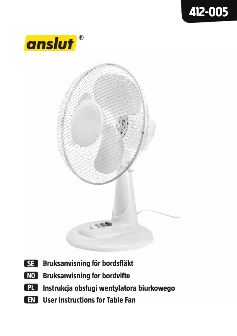 Page n°1 - Manuel utilisateur Anslut 412-005