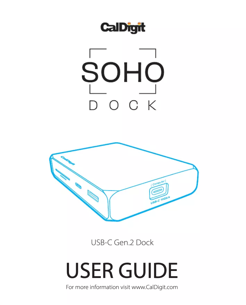 Image de la première page du manuel de l'appareil USB Type-C SOHO Dock