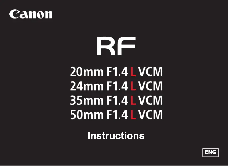 Page 1 de la notice Manuel utilisateur Canon RF 35mm f/1.4L VCM