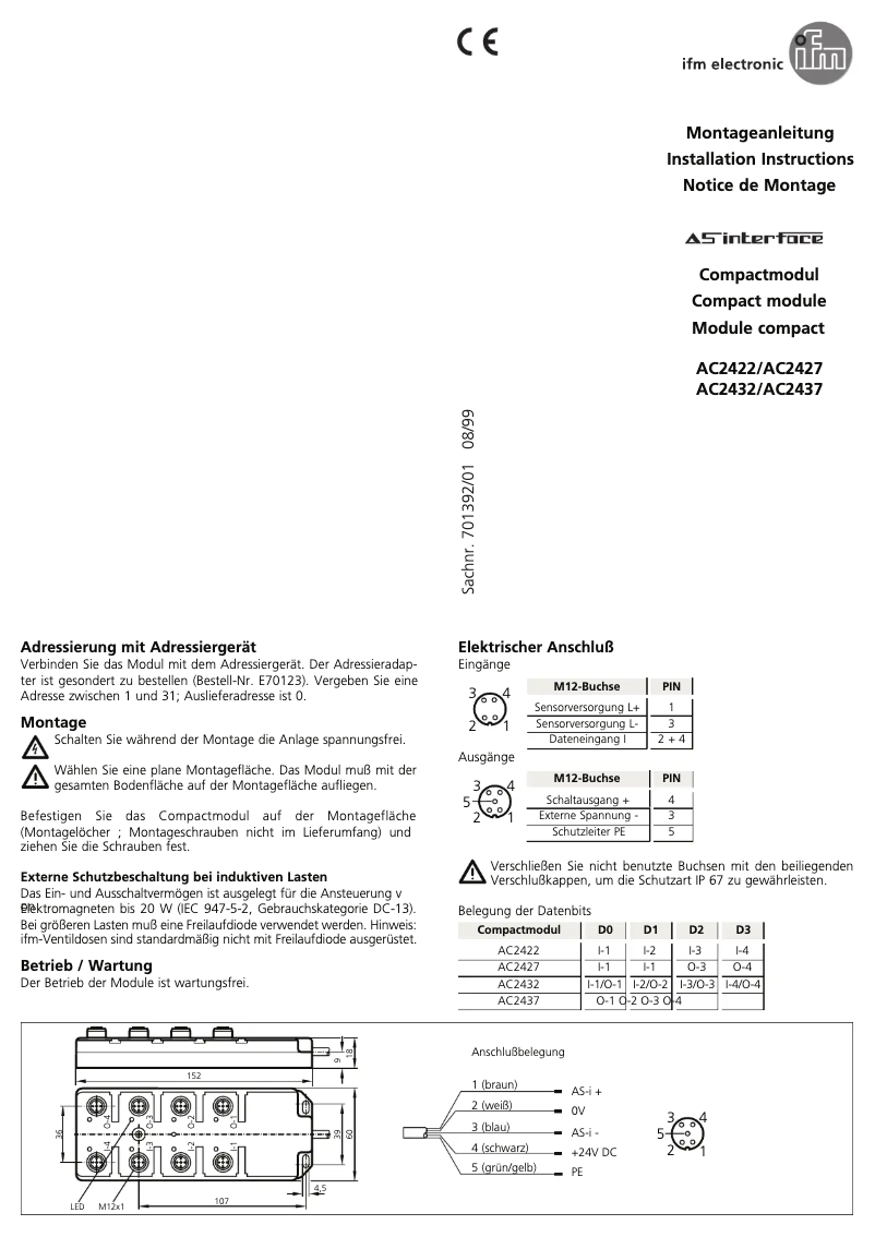 Page n°1 - Manuel utilisateur IFM AC2437