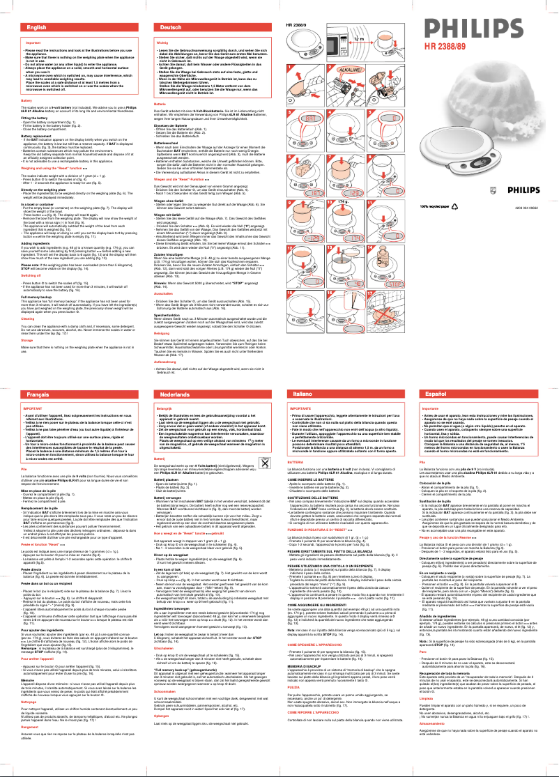 Page 1 de la notice Manuel utilisateur Philips HR2388