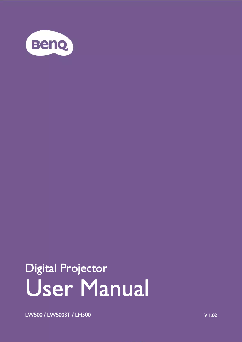 Page n°1 - Manuel utilisateur BenQ LH500