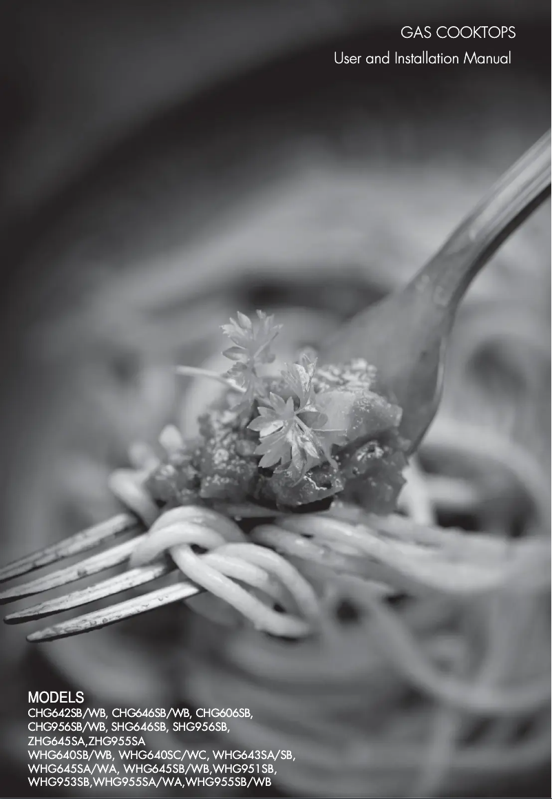 Page 1 de la notice Manuel utilisateur Westinghouse WHG640SC