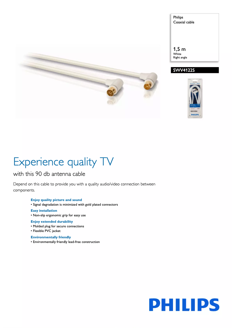 Image de la première page du manuel de l'appareil SWV4122S