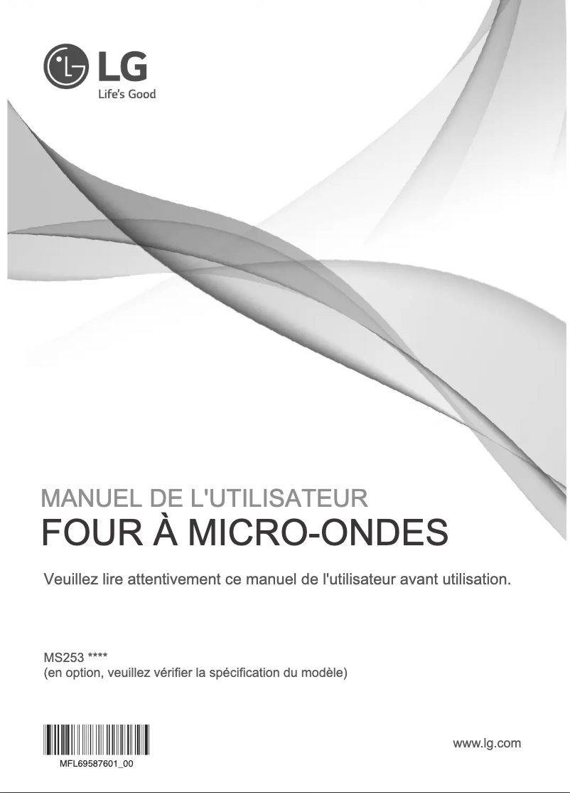 Page 1 de la notice Manuel utilisateur LG MS2535GDH