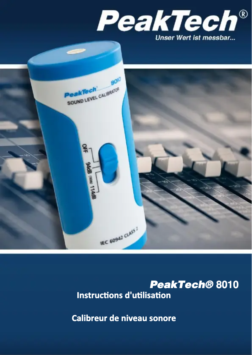 Page n°1 - Manuel utilisateur PeakTech 8010
