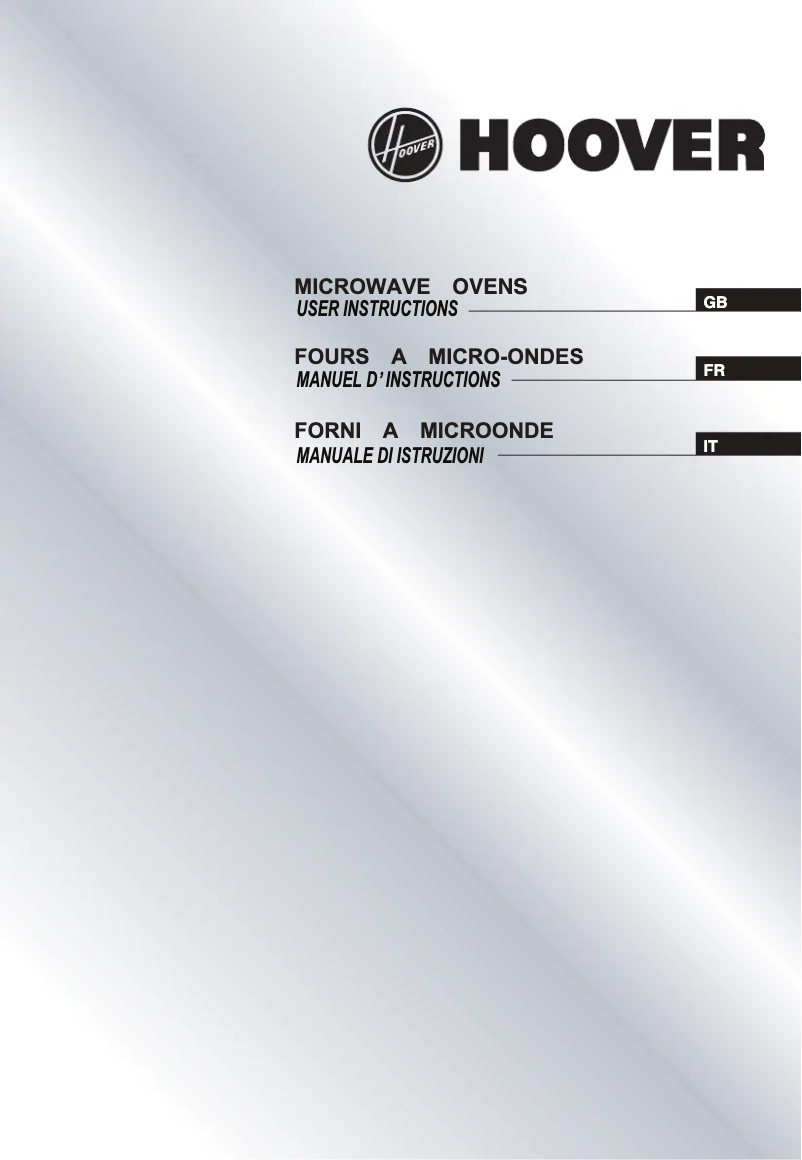 Page n°1 - Manuel utilisateur Hoover HMG170X