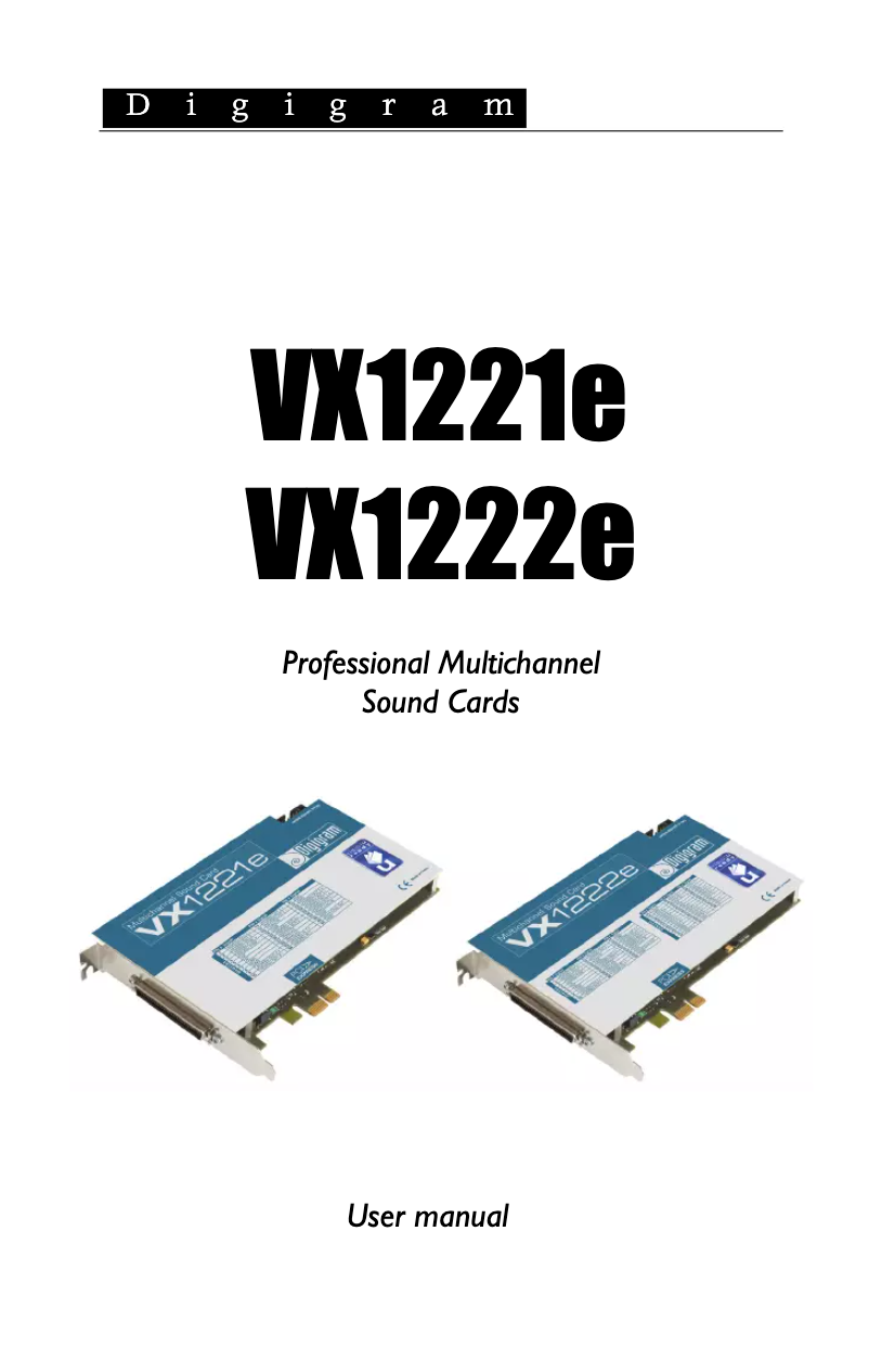 Page n°1 - Manuel utilisateur Digigram VX1221e